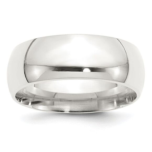 Kazi Luxury Sterling Silver 8mm Comfort Fit Size 13 Band